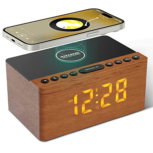 ANJANK Bluetooth Speaker Alarm Clock with Wireless Charging