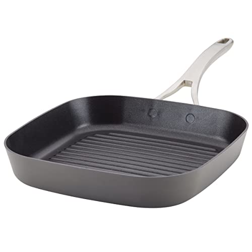 Anolon Allure 11" Deep Square Griddle Pan, Dark Gray