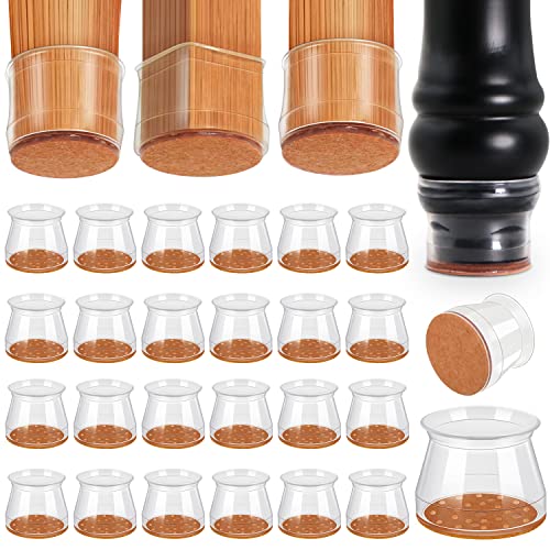 Chair Leg Floor Protectors for Hardwood Floors: 24pcs Silicone Caps