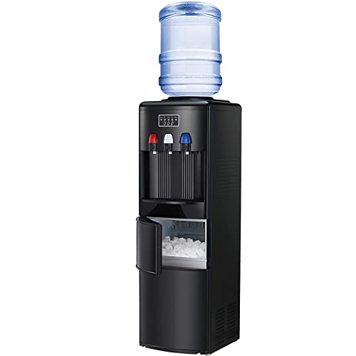 Antarctic-star Top Loading Water Cooler Dispenser, Hot, Cold Water & Ice  Block Freestanding Water Cooler, Holds on 3-5 Gallon Bottles with Ice Maker