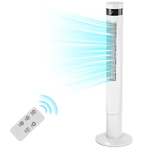 Antarctic Star Tower Fan Portable Electric Oscillating Fan Quiet Cooling Remote Control Standing Bladeless Floor Fans 3 Speeds Wind Modes Timer Bedroom Office