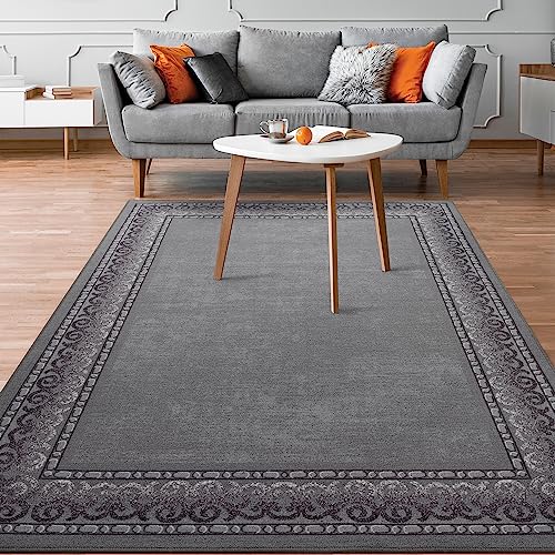 5x7 Washable Area Rug Clearance - Stain Resistant Rugs Non Slip Backing  Soft Living Room Carpet for Bedroom Kitchen Dorm (Red, 5X7)