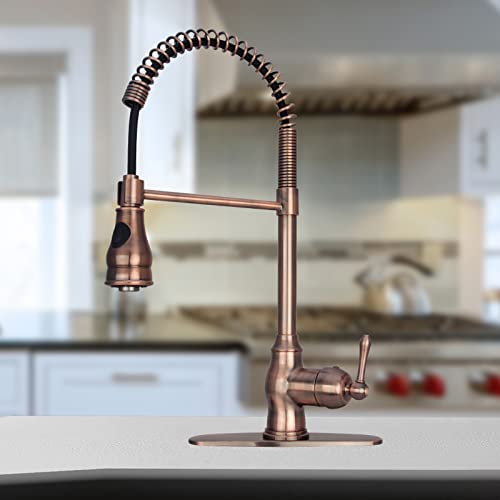 Antique Copper Pre-Rinse Spring Kitchen Faucet