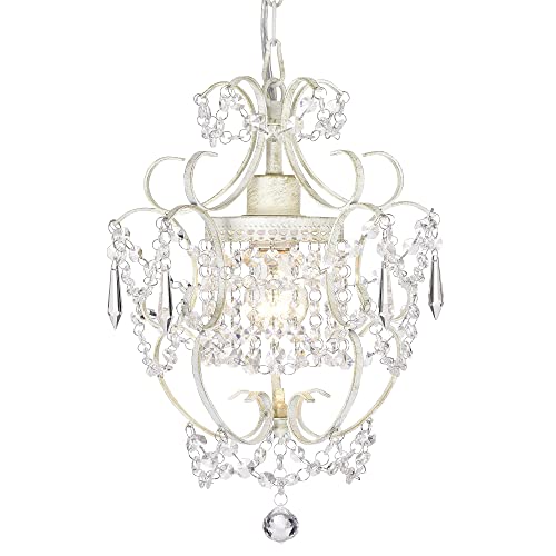 Antique House Petite White Crystal Chandelier for Girls Room