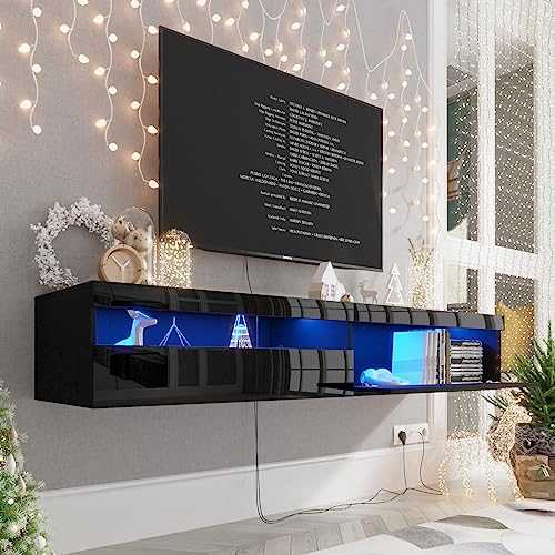 ANTISTA Floating TV Stand with Led Lights