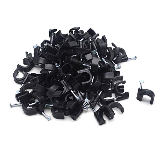 Antrader Circle Cable Clips 10mm Black, 100pcs/Pack