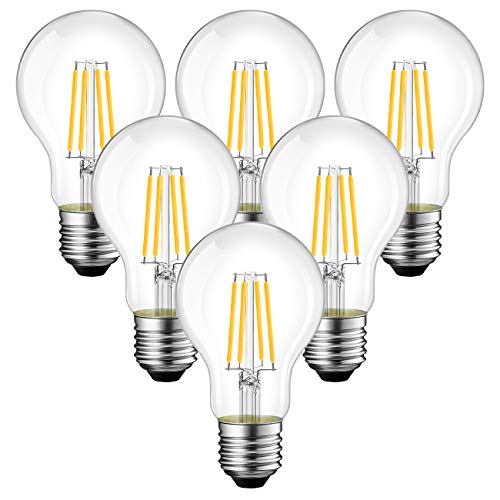 ANWIO Vintage LED Bulb, Dimmable 8W (60W Equiv), Warm White 2700K (Pack of 6)