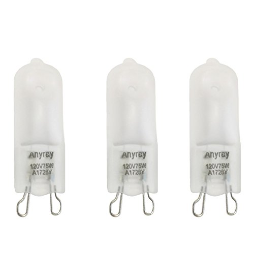 Anyray® Frosted Glass 75W G9 T4 Halogen Bi-Pin Bulbs