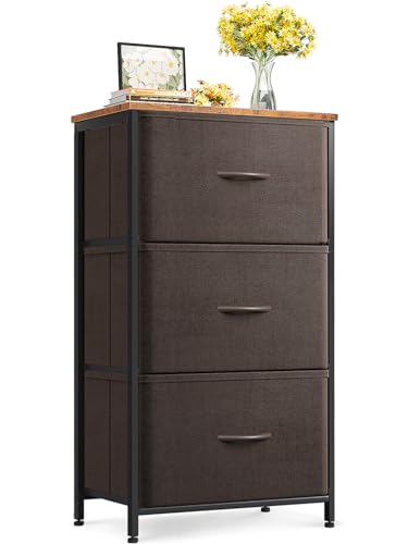 AODK Small Dresser for Bedroom Nightstand and Living Room Organizer in Brown