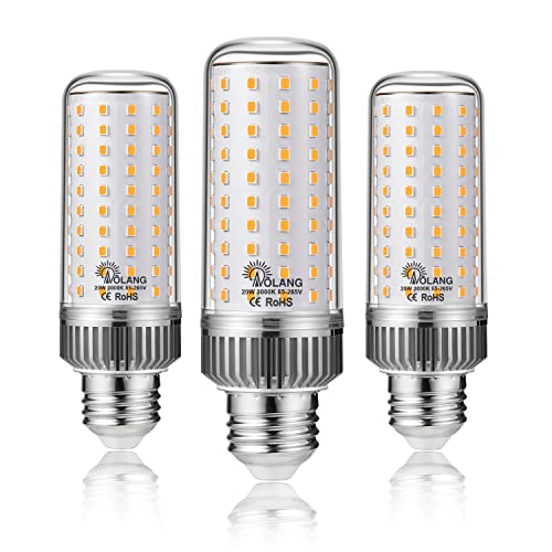 Aolang 20W LED Corn Light Bulb 3000K 2000LM Non-dimmable Ceiling Fan Bulb 3-Pack