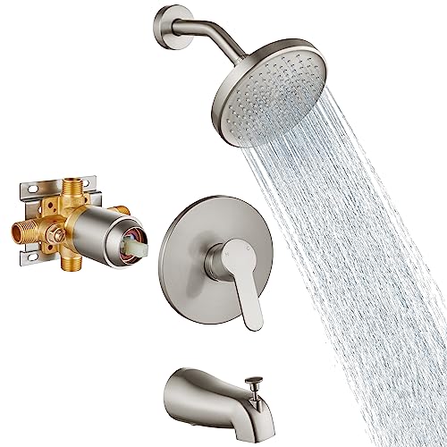 Aolemi Tub Shower Faucet Set with Valve and Wall Mount Trim Kit