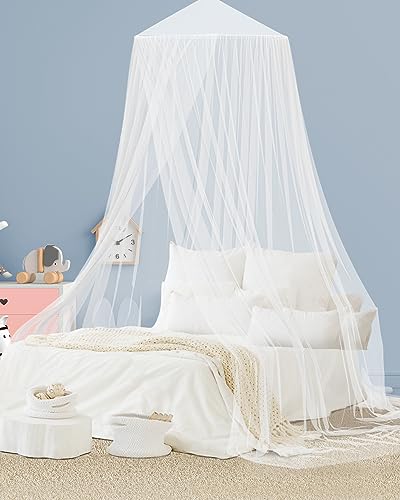 Aoresac Girls' Elegant Dome Mos Canopy - Easy Install, White
