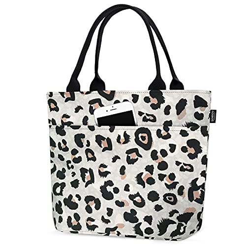 Aosbos Insulated Leopard Lunch Tote for Work, Travel, Picnic