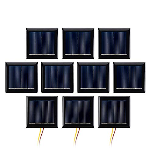 AOSHIKE 10Pcs Micro Solar Panels 2V 130mA for DIY Projects and Toys
