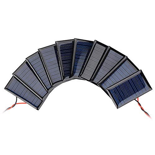 AOSHIKE 10Pcs 5V 30mA Solar Panels DIY Electric Toy Materials