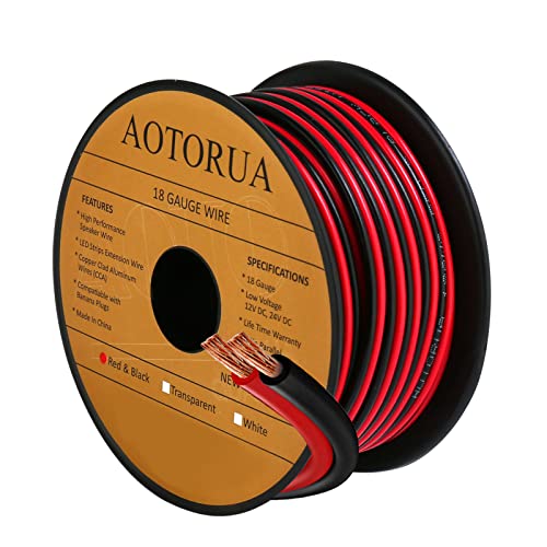 AOTORUA 50FT Red Black Cable Hookup Electrical Wire