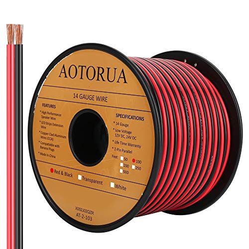 AOTORUA Red Black Cable Hookup Wire