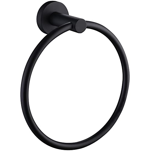 APLusee Matte Black Towel Ring