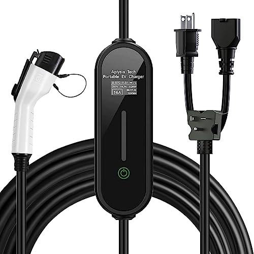 AplysiaTech Portable EV Charger with Adjustable Plug-in and 21FT Cable