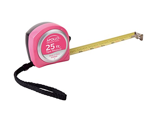 25ft Measuring Tape with Retractable Blade & Fraction Markings - Pink Ribbon