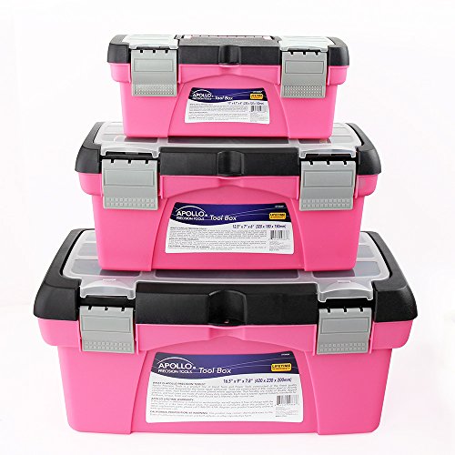 Apollo Tools Pink Stackable Tool Boxes