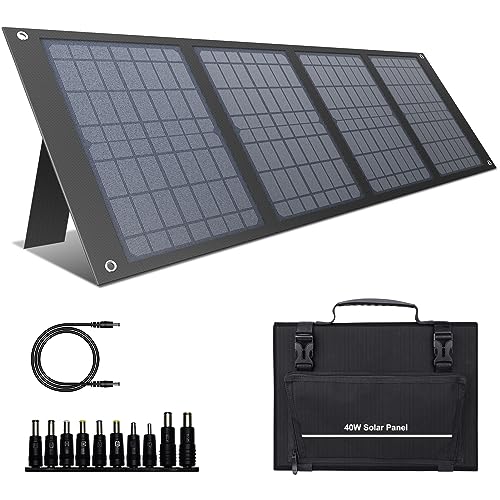 Apowking 40W Portable Solar Panel Charger for 100-300W Power Station