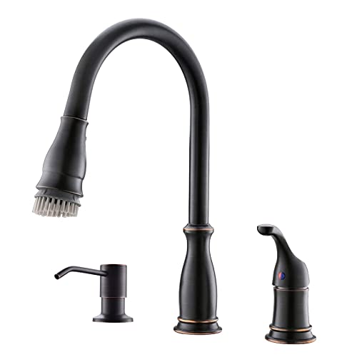 APPASO 3 Hole Kitchen Faucet with Pull Down Sprayer