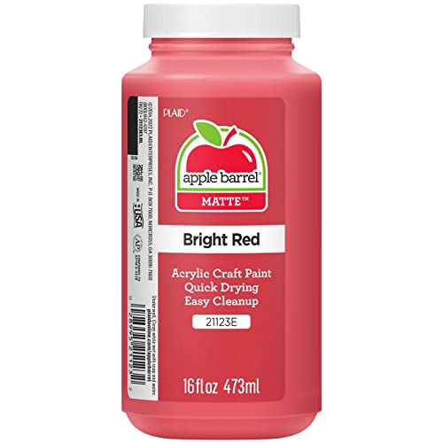 Apple Barrel Acrylic Paint (16 Ounce), 21123 Bright Red