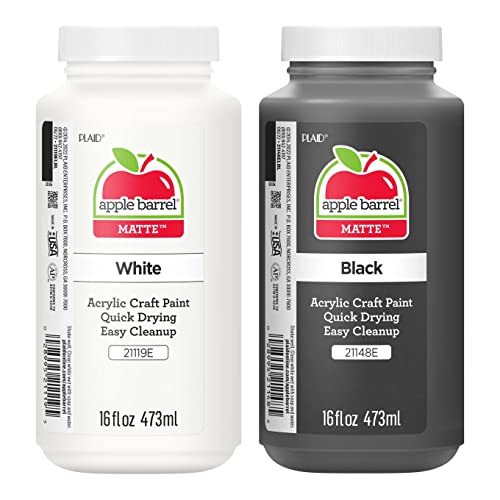 Apple Barrel Acrylic Paint in Assorted Colors (8 Ounce), 20403 White (Pack  of 2)