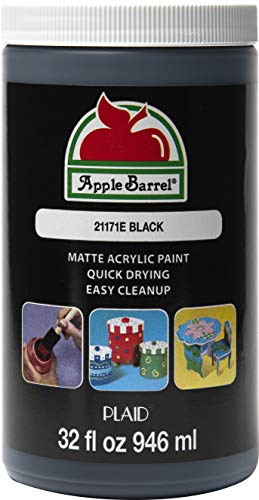 Apple Barrel Acrylic Craft Paint, Matte Finish, Jet Black, 2 fl oz
