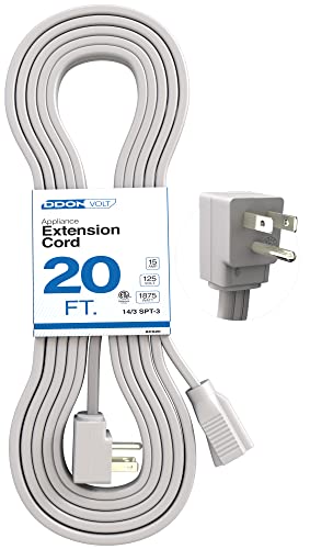 20ft Heavy Duty Gray Appliance Extension Cord for Major Appliances" - DDON USA
