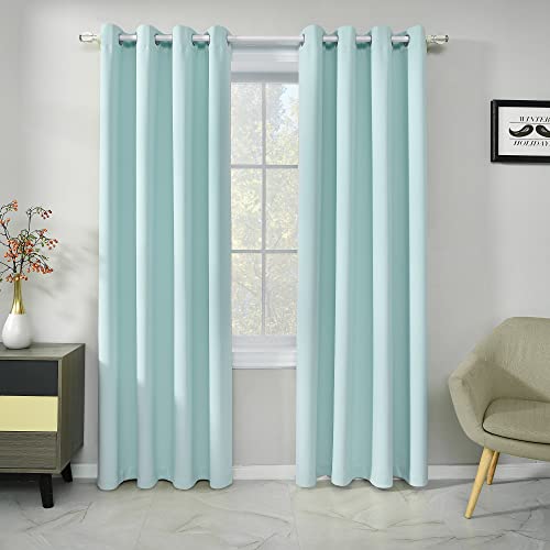 Aqua Blackout Curtains - Thermal Insulated Drapes