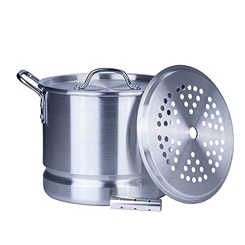 ARC 20qt Aluminum Tamale Steamer Pot - Crab Seafood Pot with Rack & Tube