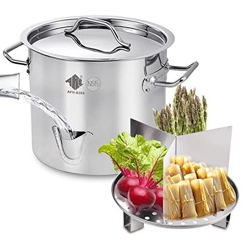 ARC 24QT Stainless Steel Steamer Pot with Divider and Rack