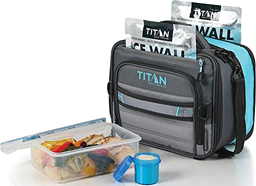 Titan Arctic Zone Fridge Cold, Crush Resistant Lunch Pack with 2 Ice Walls,  2-pack