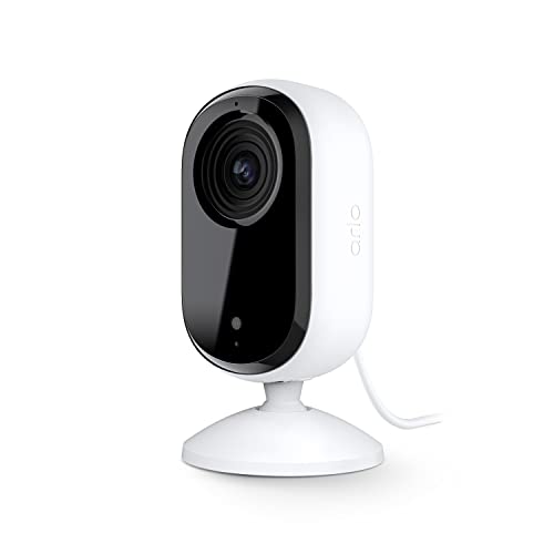Arlo Essential Indoor 2K Security Camera (2nd Generation) – 1 Pack – Home Security, Baby Monitor, Pet Camera, 2K Camera System, White