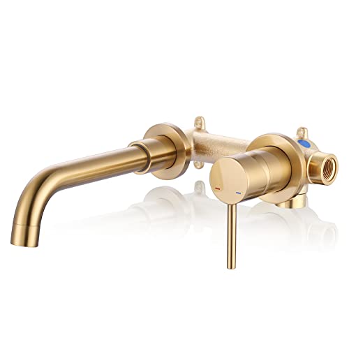 AROCRA Wall Mount Bathroom Faucet - Brushed Gold