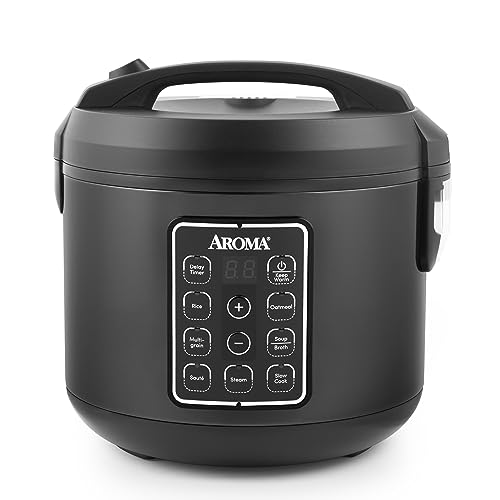 AROMA Digital Rice Cooker, 4-Cup (Uncooked) / 8-Cup (Cooked), Steamer,  Grain Cooker, Multicooker, 2 Qt, Stainless Steel Exterior, ARC-914SBD