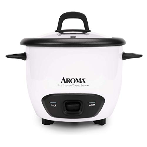 Aroma Housewares 6-Cup Cooked 3-Cup UNCOOKED Pot Style Rice Cooker and Food  Red