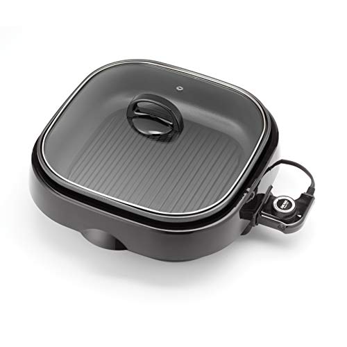 Aroma Housewares Indoor Grill with Nonstick Pan & Glass Lid