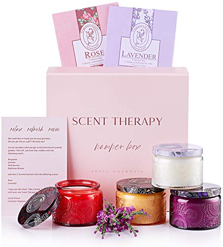 6-Piece Aromatherapy Candle Gift Set - Relaxing Scents for Her