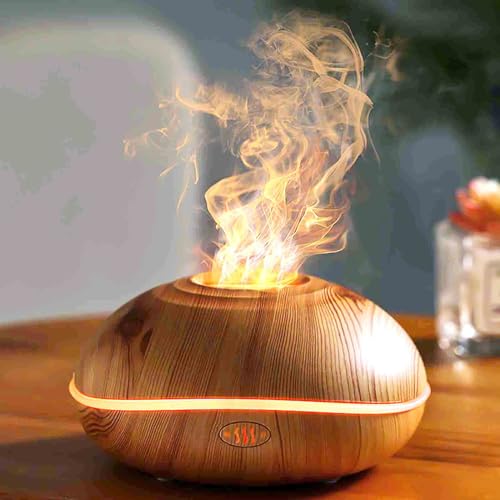 200ml Wood Grain Aroma Diffuser with Timer & 7 Colors Lights