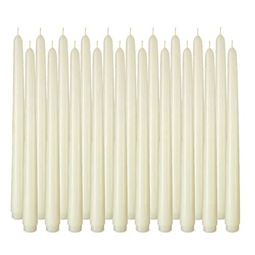 Ivory Taper Candles: 20 Pack, 7-8 Hours Burn Time