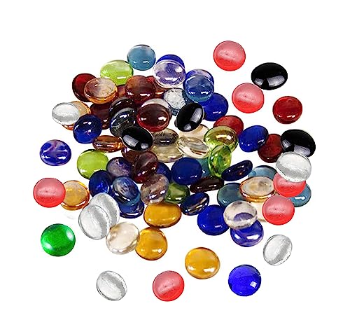 Galashield Silver Flat Glass Marbles for Vases Glass Gems Beads Pebbles  Vase Filler (1 LB, Approx.