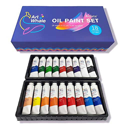 Art Whale Oil Paint Set - 18 Colors, Large Tubes