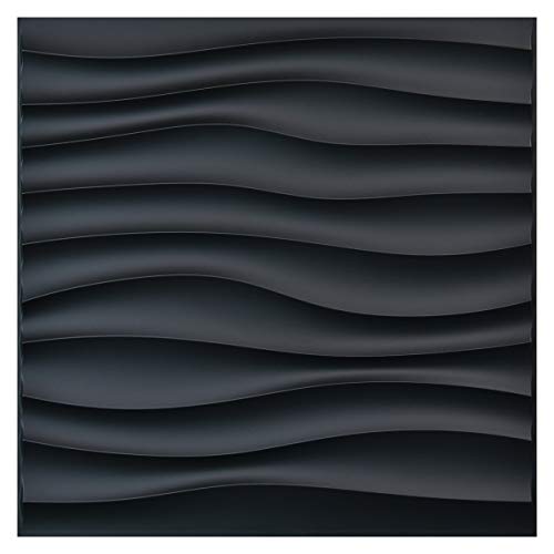 Black Textured 3D Wall Tiles for Interior Decor by Art3d