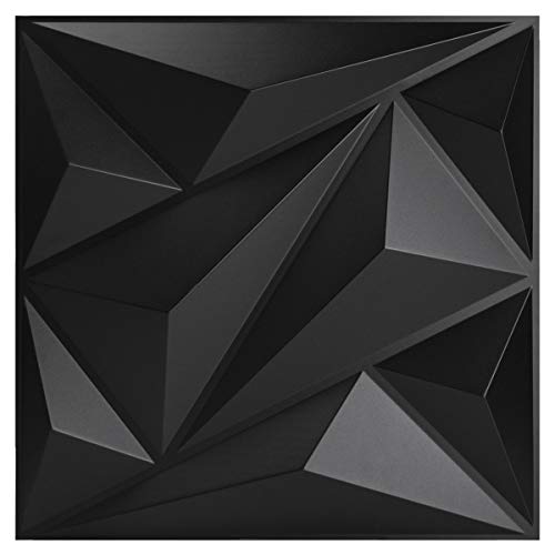 Art3dwallpanels 3D Wall Panel Diamond in Black