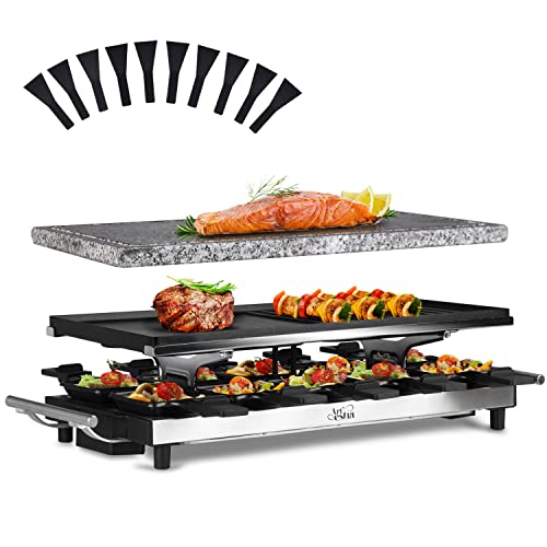 Milliard Raclette Grill for Four People, Includes Reversible  Non-Stick Grilling Surface, 4 Paddles and Spatulas - Great for a Family Get  Together or Party: Home & Kitchen