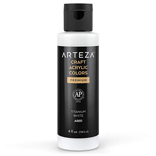 ARTEZA Craft Acrylic Paint, Titanium White, 4fl oz