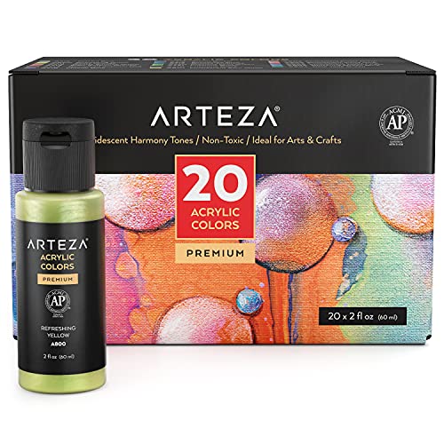 20 Harmony Colors Iridescent Acrylic Paint - ARTEZA
